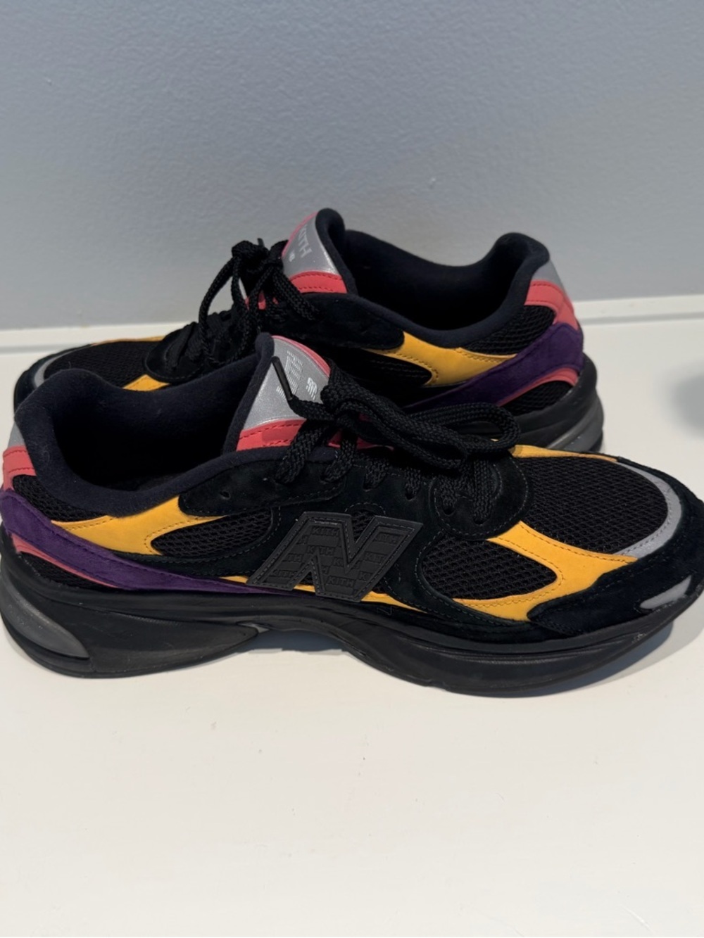 KITH / New Balance Black Yellow Purple Accent Runner - Men's size 10 - Picture 6 of 9